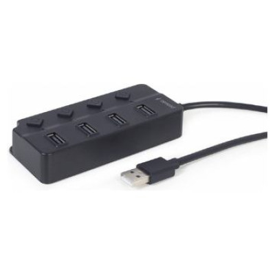 Gembird USB Centrmezgls Gembird USB 2.0 4-port Hub with Switches Black