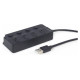 Gembird USB Centrmezgls Gembird USB 2.0 4-port Hub with Switches Black