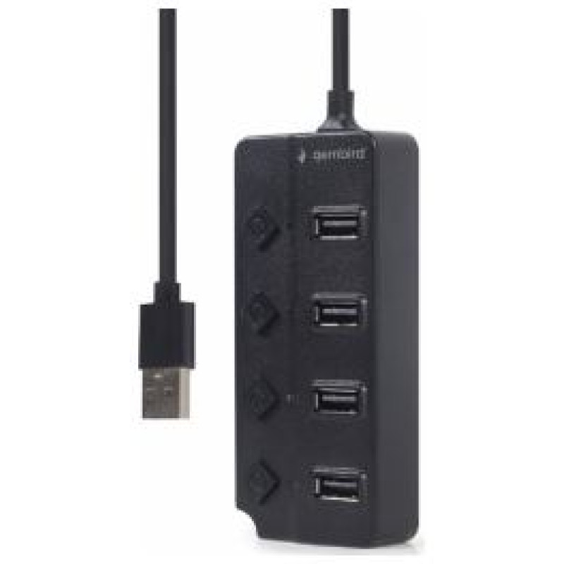 Gembird USB Centrmezgls Gembird USB 2.0 4-port Hub with Switches Black
