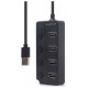 Gembird USB Centrmezgls Gembird USB 2.0 4-port Hub with Switches Black