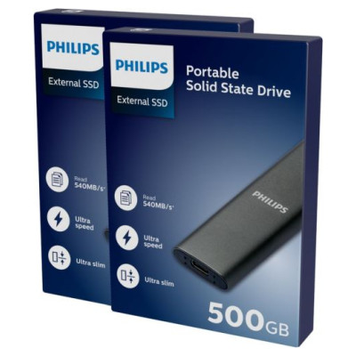Philips External SSD 500GB Ultra speed Space grey