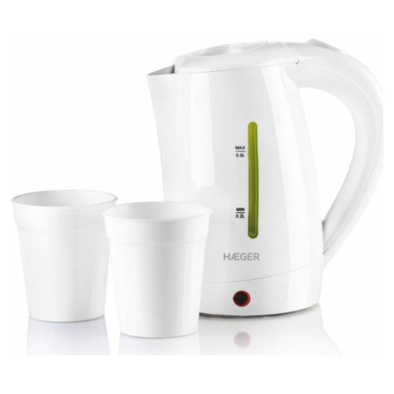 Haeger EK-10W.015A Travel Elektriskā tējkanna 0.5L 1100W