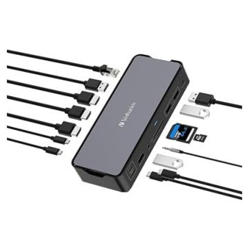 Verbatim USB centrmezgls Verbatim USB-C Pro Docking Station 15 in 1
