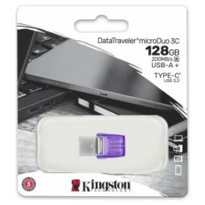 Kingston Zibatmiņa Kingston DataTraveler microDuo 3C 128GB USB Type-A + USB Type-C