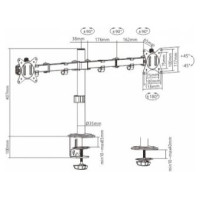 Gembird Monitora stiprinājums Gembird Adjustable Desk 2-display Mounting Arm 17”-32”