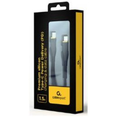 Gembird Kabelis Gembird Premium silicon USB Type-C Male - USB Type-C Male 1.5m Black
