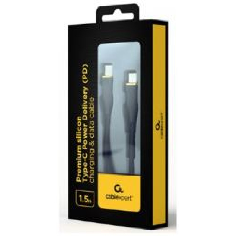 Gembird Kabelis Gembird Premium silicon USB Type-C Male - USB Type-C Male 1.5m Black
