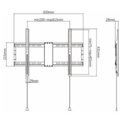 Gembird Televizora stiprinājums Gembird TV wall mount (Fixed) 37&rdquo;-80&rdquo;