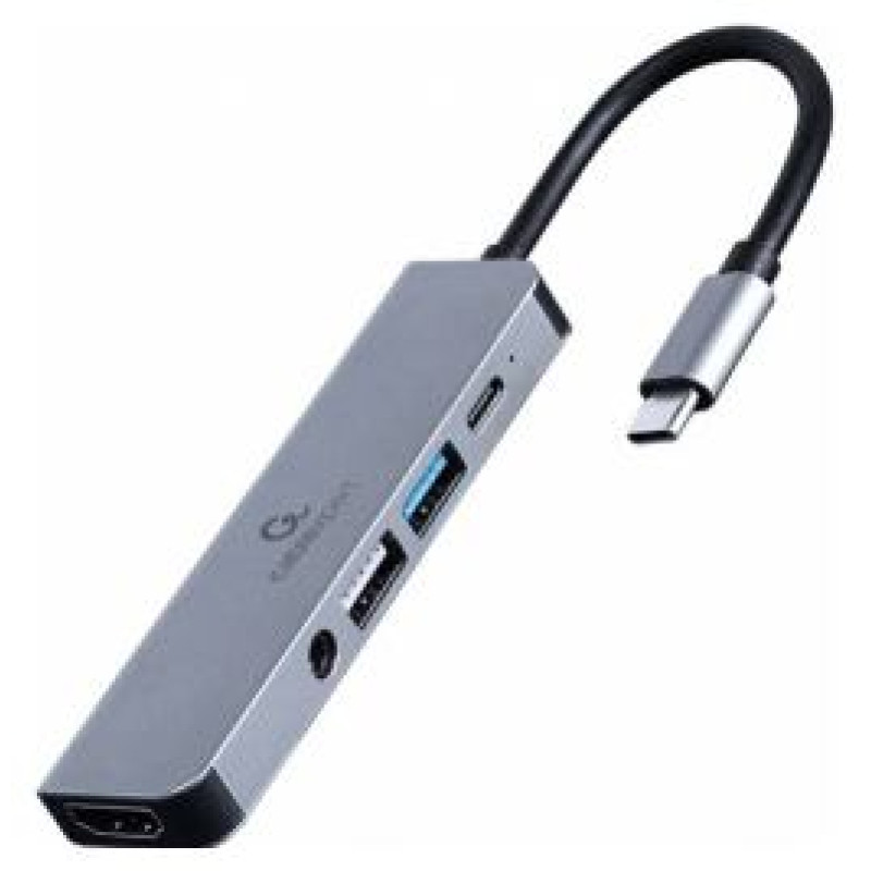Gembird Dokstacija Gembird USB Type-C 5-in-1 Grey