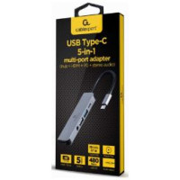 Gembird Dokstacija Gembird USB Type-C 5-in-1 Grey