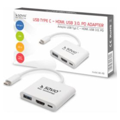 Savio Adapteris Savio USB Type-C - HDMI