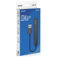 Savio Adapteris Savio USB-A – 3 × USB-A 2.0 / 1 × USB-A 3.1 GEN 1 HUB AK-70