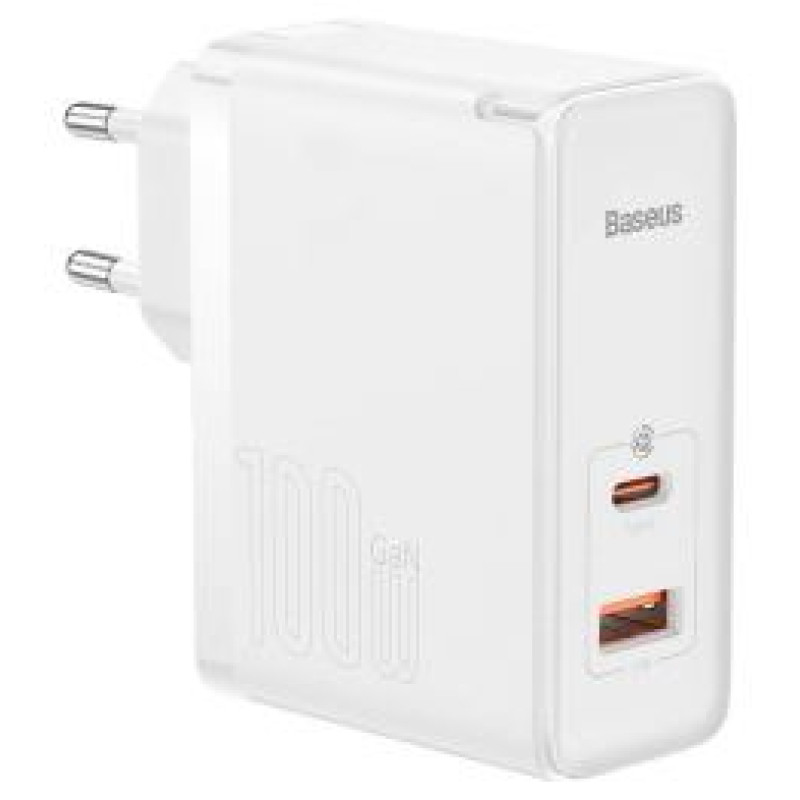 Baseus Lādētājs Baseus GaN5 Pro 1x USB-A 1x USB-C White