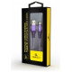 Gembird USB Male - USB Type C Male Premium cotton braided 2m Purple/White