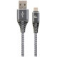 Gembird USB Male - Micro USB Male Premium cotton braided 1m Space Grey/White