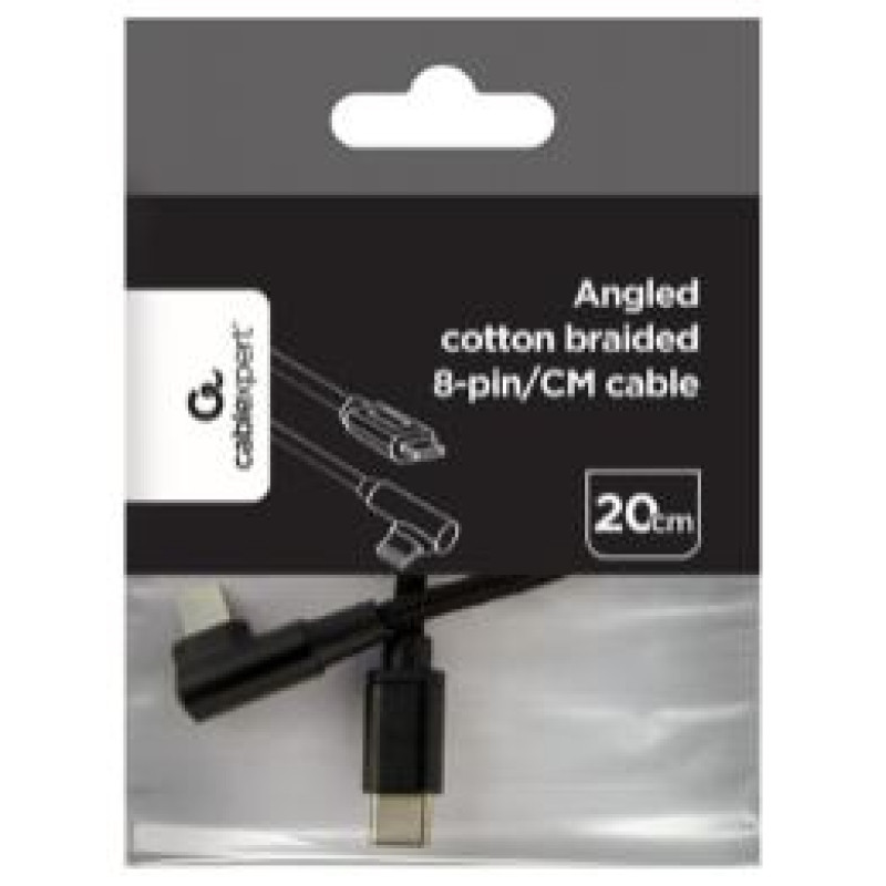 Gembird Kabelis Gembird USB Type-C Male - 8-pin Male 0.2 m Black