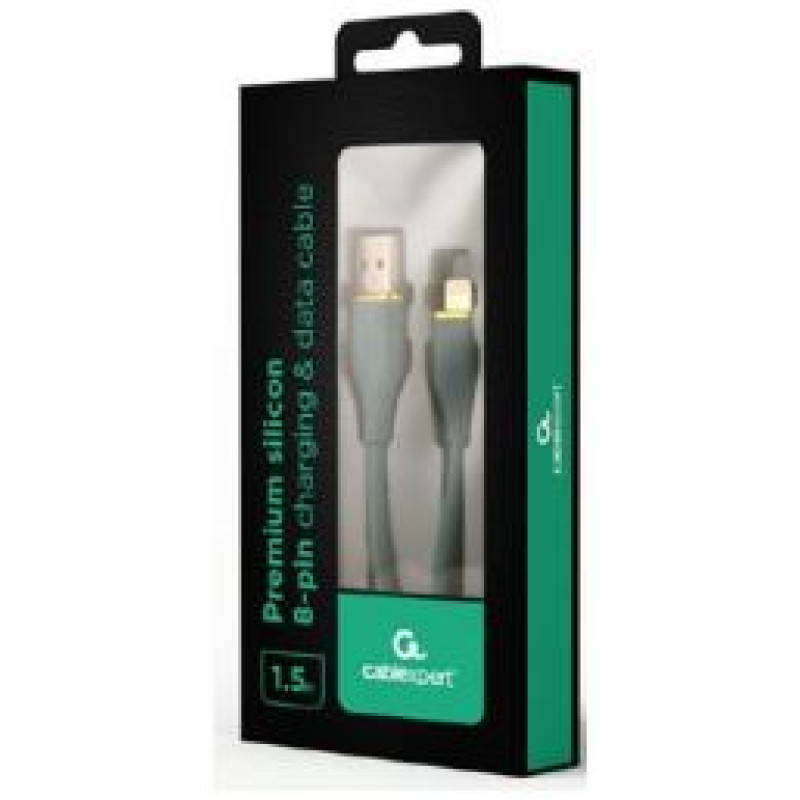 Gembird Kabelis Gembird Premium silicon USB-A Male - 8-pin Male 1.5m Green