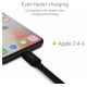 Green Cell Kabelis Green Cell USB-A Male - Lightning Male with Fast Charging 25cm Black