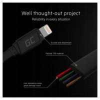 Green Cell Kabelis Green Cell USB-A Male - Lightning Male with Fast Charging 25cm Black