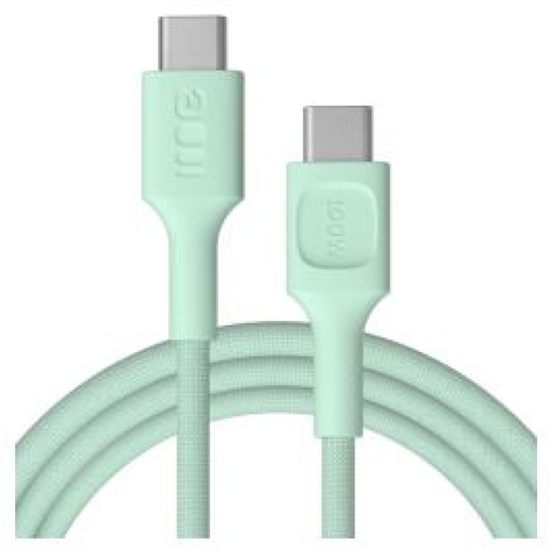 Green Cell Kabelis Green Cell PowerStream USB Type-C Male - USB Type-C Male 100W Mint Green 0.3m