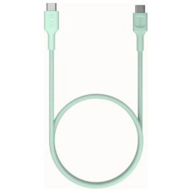 Green Cell Kabelis Green Cell PowerStream USB Type-C Male - USB Type-C Male 100W Mint Green 0.3m