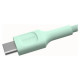 Green Cell Kabelis Green Cell PowerStream USB Type-C Male - USB Type-C Male 100W Mint Green 0.3m