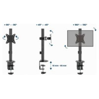 Gembird Monitora stiprinājums Gembird Desk mounted Single Monitor Arm