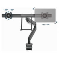 Gembird Monitora stiprinājums Gembird Desk Mounted Adjustable Monitor Arm for 2 Monitors