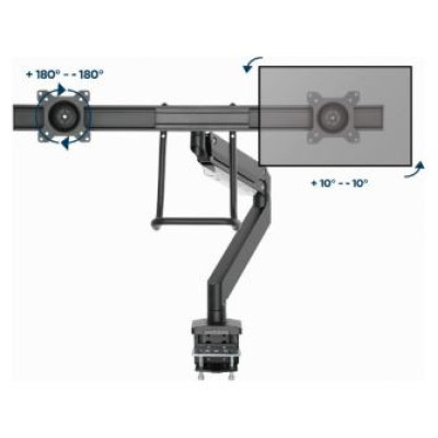Gembird Monitora stiprinājums Gembird Desk Mounted Adjustable Monitor Arm for 2 Monitors