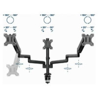 Gembird Monitora stiprinājums Gembird Desk Mounted Adjustable Mounting Arm for 3 Monitors