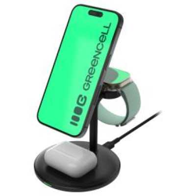 Green Cell Lādētājs Greencell MagScape 3-in-1 MagSafe Wireless Charger