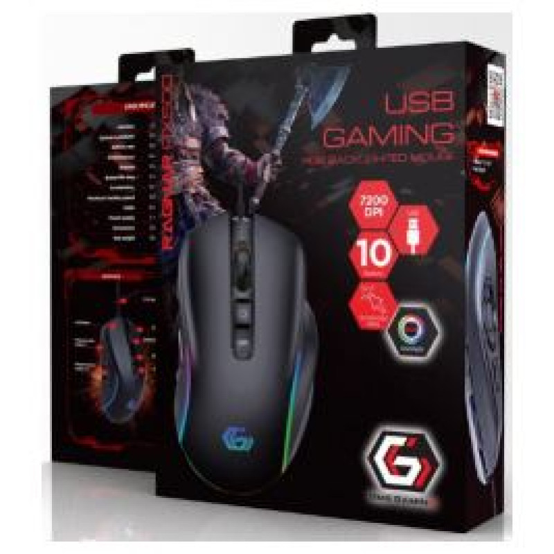 Gembird Datorpele Gembird USB Gaming RGB Backlighted Mouse Black
