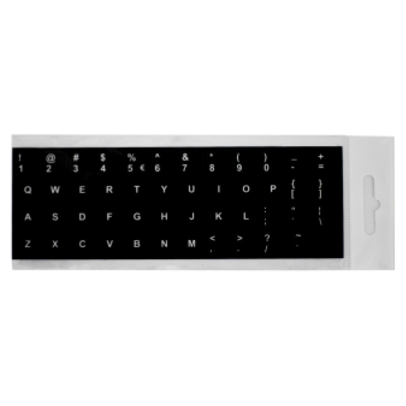 Uzlīmes klaviatūrai Melns / Balti ENG Laminētas BLISTER