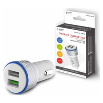Savio Lādētājs Savio Car Quick Charge Charger LED Diode White