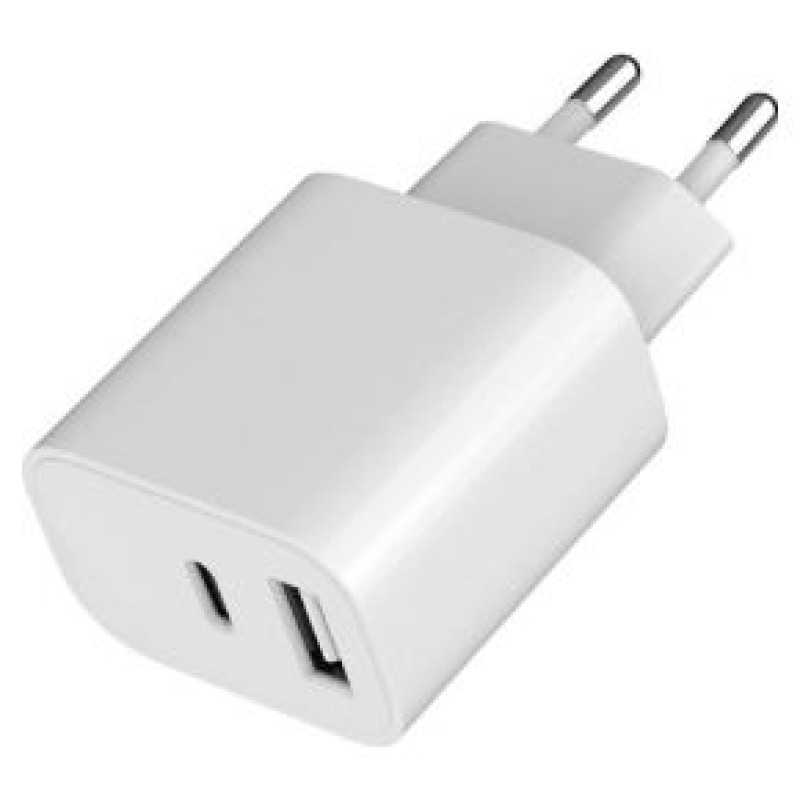 Gembird Lādētājs Gembird USB Type-C + USB Type-A White