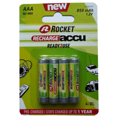 Rocket Precharged HR03 850MAH ALWAYS READY Blistera iepakojumā 4gb.