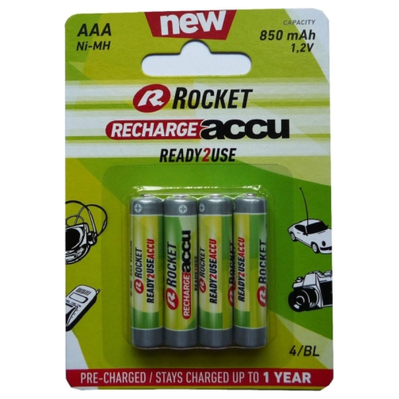 Rocket Precharged HR03 850MAH ALWAYS READY Blistera iepakojumā 4gb.