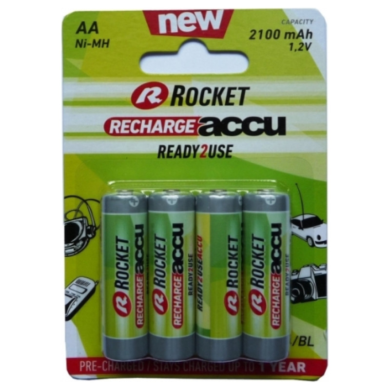 Rocket Precharged HR6 2100MAH ALWAYS READY Blistera iepakojumā 4gb.