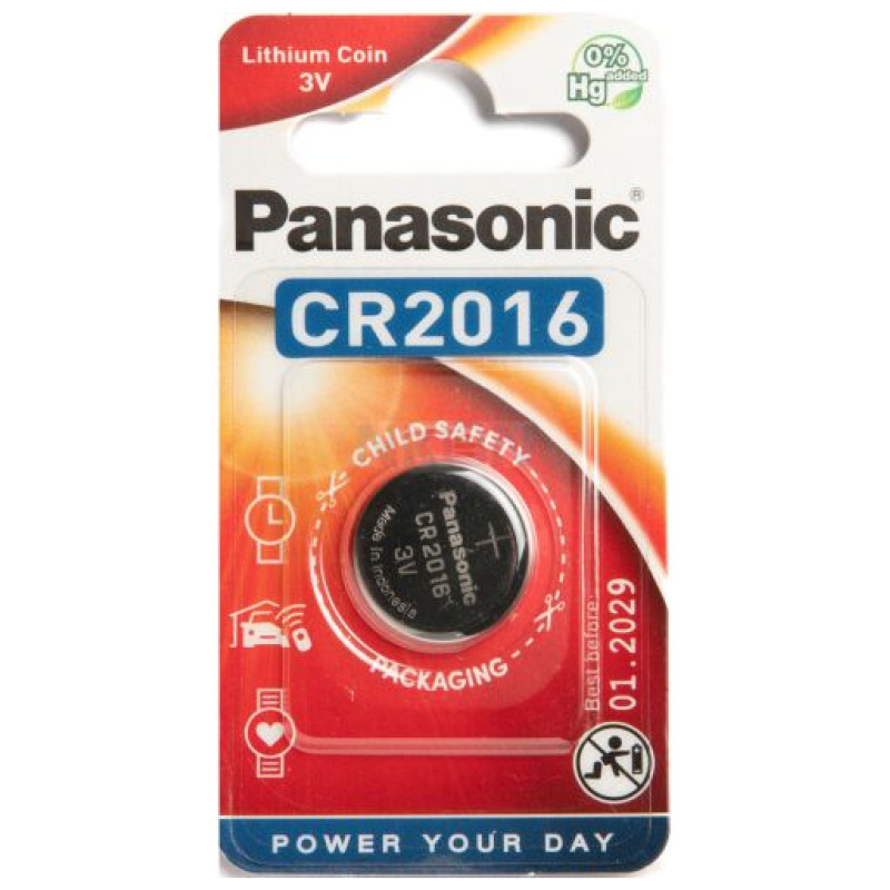 Panasonic CR2016-1BB Blistera iepakojumā 1gb.
