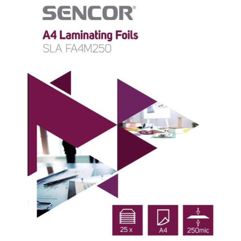 Sencor SLA FA4M250 Laminē&scaron;anas plēve A4 250mic 25lpp