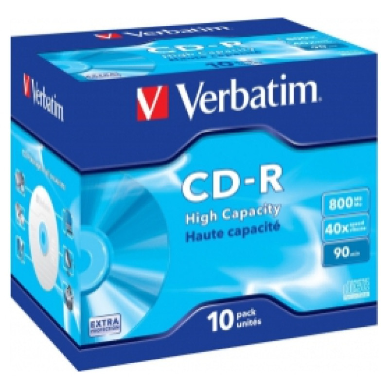 Verbatim Matricas CD-R Verbatim 800MB 1x-40x Extra Protection, 10 Pack Jewel