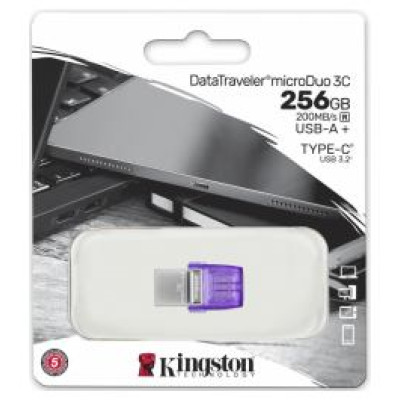 Kingston Zibatmiņa Kingston DataTraveler microDuo 3C 256GB USB Type-A + USB Type-C