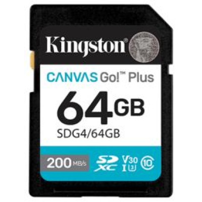 Kingston Atmiņas karte Kingston 64GB SDXC Canvas Go Plus Gen4