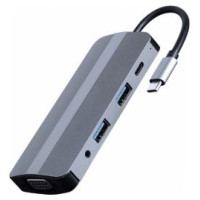 Gembird Dokstacija Gembird USB Type-C 8-in-1 Silver