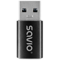 Savio Adapteris Savio AK-81 USB-A to USB-C Black