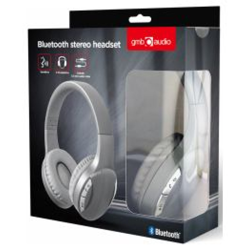 Gembird Austiņas Gembird Bluetooth stereo headset Silver