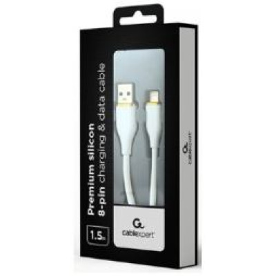 Gembird Kabelis Gembird Premium silicon USB-A Male - 8-pin Male 1.5m White