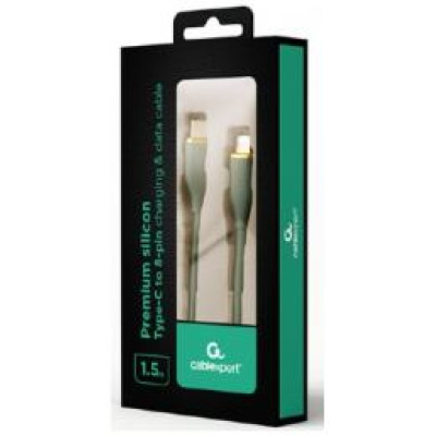 Gembird Kabelis Gembird Premium silicon 8-pin Male - USB Type-C Male 1.5m Green