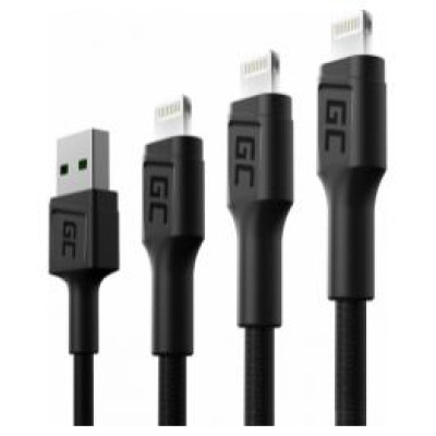 Green Cell USB Male - Lightning Male x 3 1.2m LED Backlight