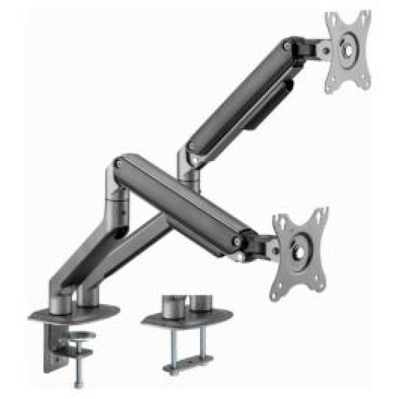 Gembird Monitora stiprinājums Gembird Desk Mounted Adjustable Monitor Double Arm Space Grey